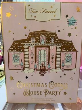 Too Faced Pink and Gold Christmas Cookie House Party Makeup Set